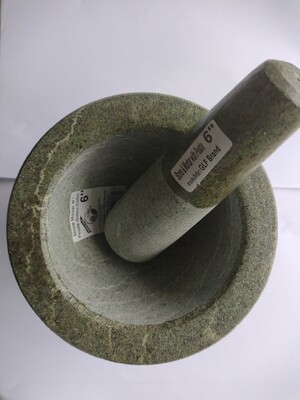 Stone Mortar with Pestle 6&quot; GLOBAL FOOD (ครกหิน แกรนิตแท้ ขนาด 6 นิ้ว ตราโกลเบิลฟู๊ด)