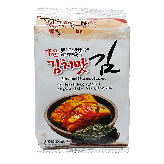 HUMANWELL Spicy Kimchi Seasoned Seaweed (สาหร่ายอบกรอบ รสสไปซี่กิมจิ ตราฮิวแมนแวล) 4g.