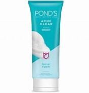 POND&#39;S ACNE CLEAR Facial Foam [Blue] (โฟมล้างหน้า สูตรลดแบคทีเรีย ต้นเหตุปัญหาสิว พอนด์ส แอคเน่ เคลียร์ เฟเชียล โฟม ตราพอนด์ส) 100g.