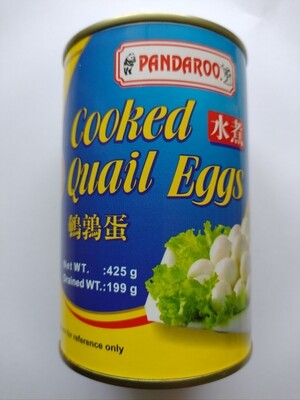 Cooked Quail Eggs PANDAROO (ไข่นกกระทาต้มสุก ตราแพนดารู) 425g.