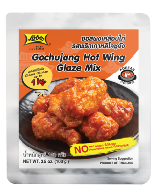 LOBO Gochujang Hot Wing Glaze Mix Korean Cuisine (ซอสผงเคลือบไก่ สไตล์เกาหลี รสพริกเกาหลีโคชูจัง ตราโลโบ) 100g.