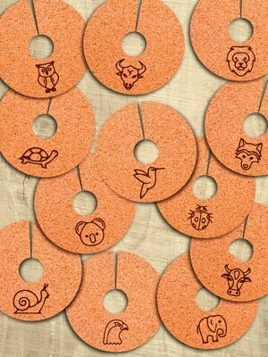 12 Marque-verres "Animaux"