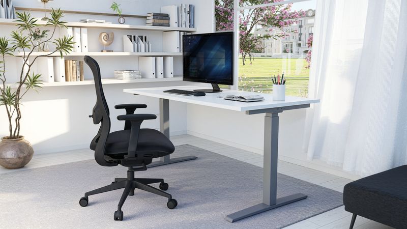 Birou sit-stand KPEX 139 + Scaun ergonomic Bon 6252B