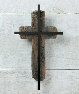 Cross w metal BLESSED
