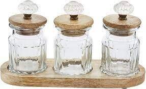 MP Knob Glass Condiment Set
