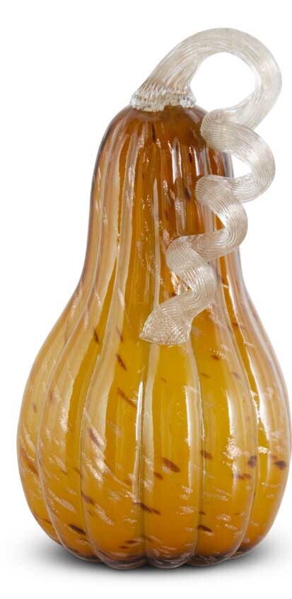 KKI Yellowed Speckled Handblown Glass Gourd