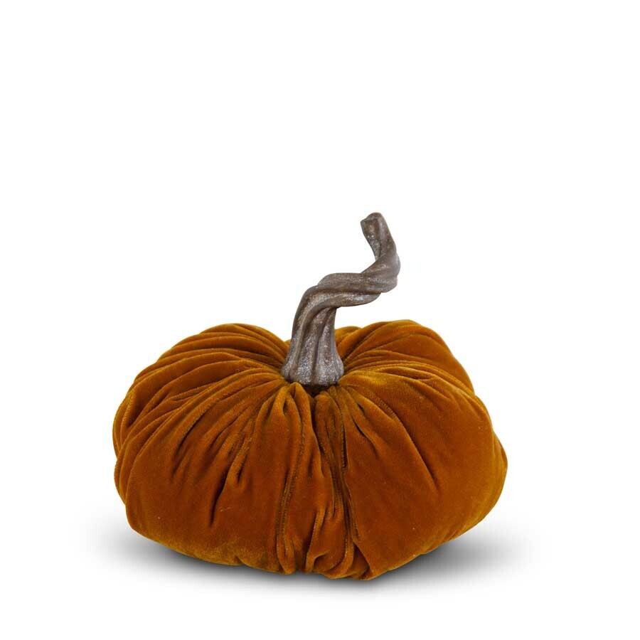 KKI Orange Velvet Stuffed Pumpkin