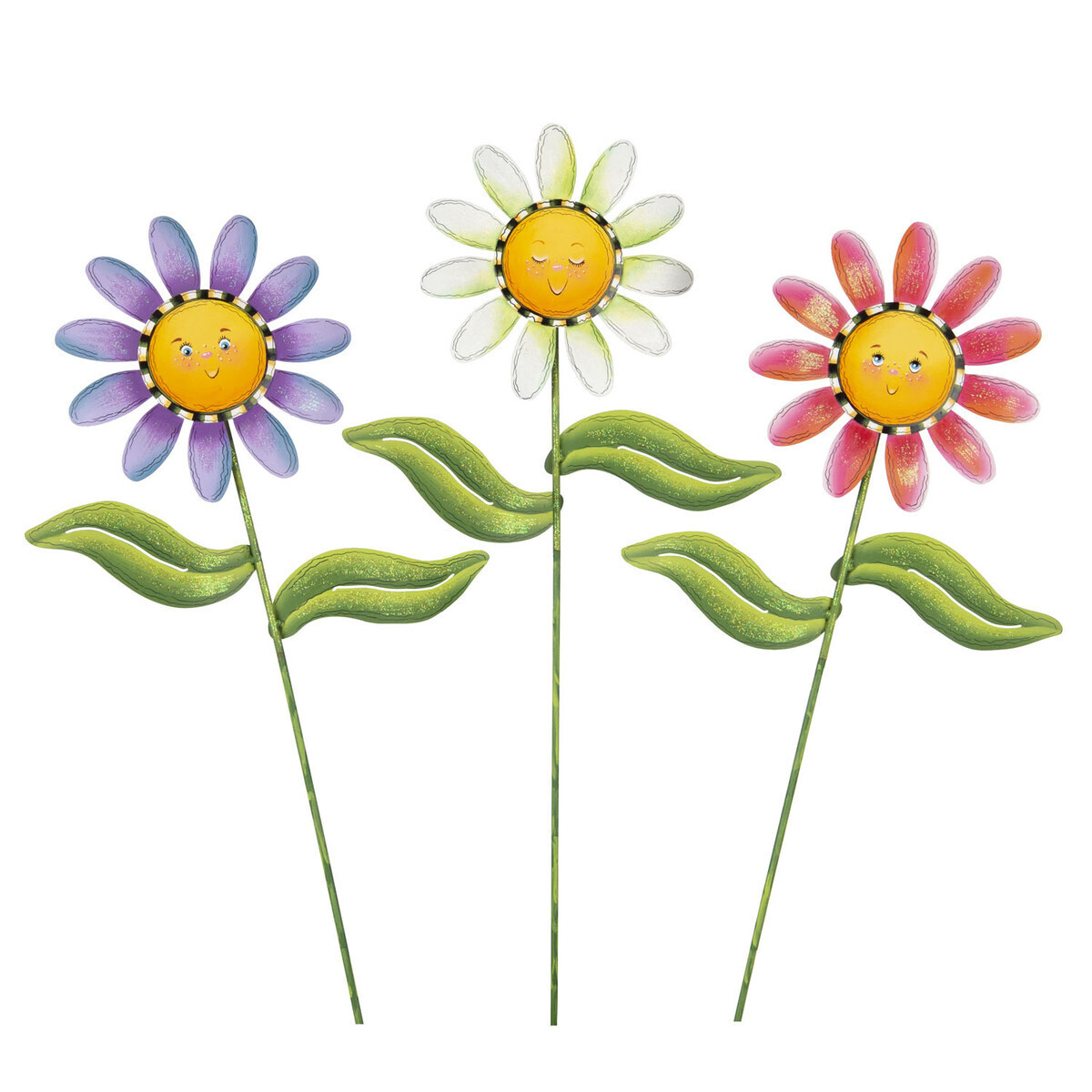 Round Top Collection Love Daisies With Faces Stake