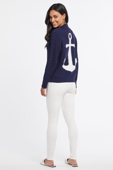 Tribal L/S Button Sweater Cardigan W Anchor