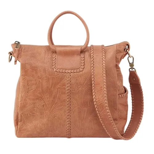 Hobo Sheila Large Satchel Saddle Tooled Embossed