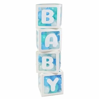 Кубики BABY с мятными, белыми и голубыми шариками