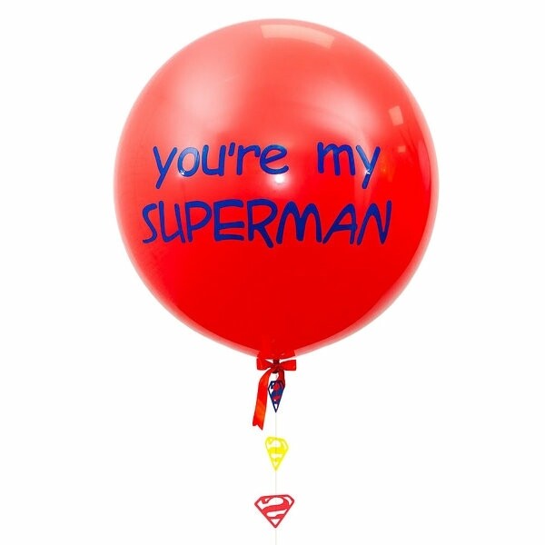 Шар-гигант красный &quot;You&#39;re my SUPERMAN&quot; с гирляндой