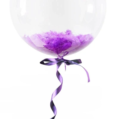 Воздушный шар с перьями "фиолетовый" (45см) 1шт