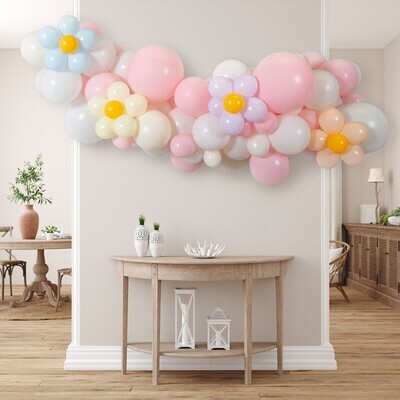 Гирлянда из надутых воздушных шаров Pink Pastel Daisy 2м