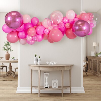 Неоново-розовые воздушные шары-гирлянда 2 м