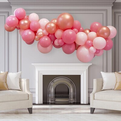 Розовая гирлянда из надутых воздушных шаров 2м