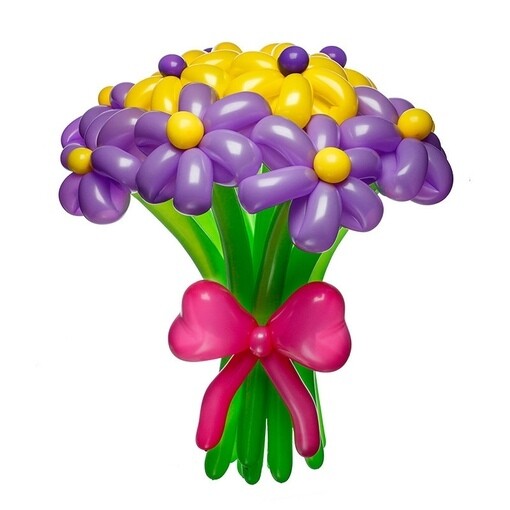 Букет цветов из шаров «ромашки» 15 шт.