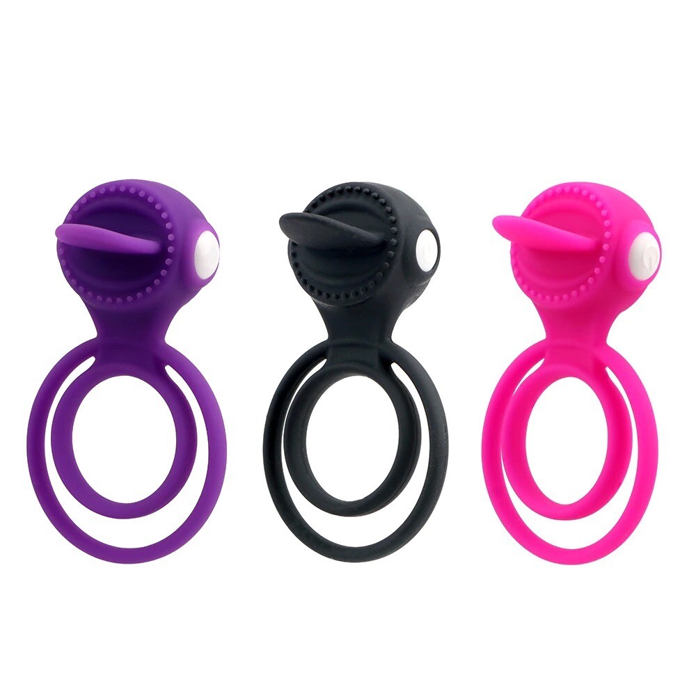 ANILLO VIBRADOR CON LENGUA + DOBLE ARO