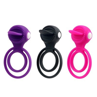 ANILLO VIBRADOR CON LENGUA + DOBLE ARO
