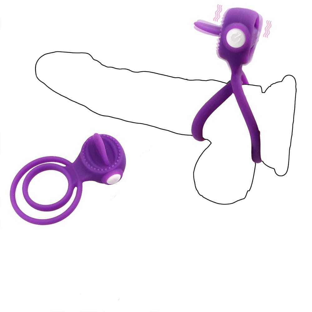 ANILLO VIBRADOR CON LENGUA + DOBLE ARO