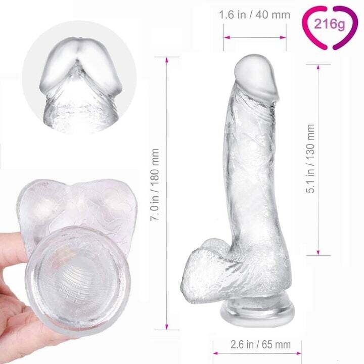 DILDO REALISTA TRANSPARENTE