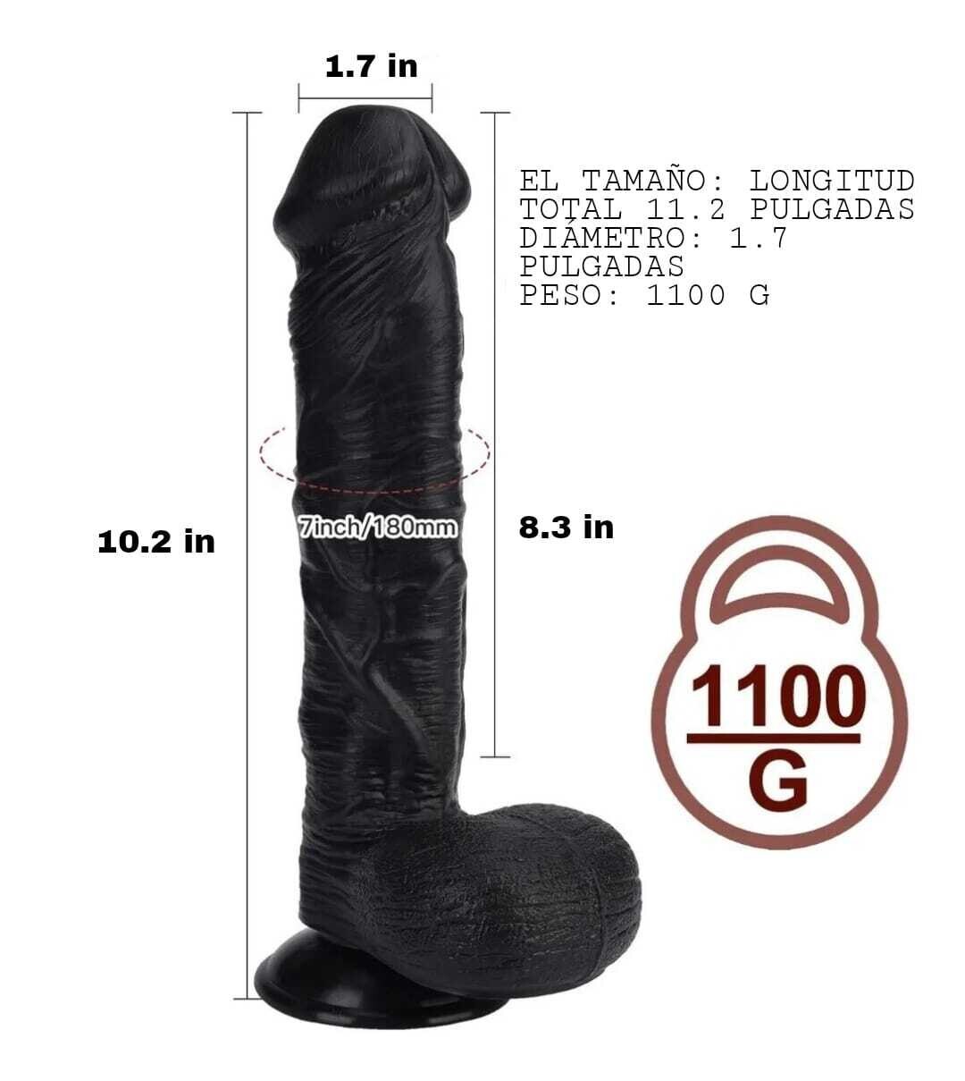 Dildo Realista Lance Cock Negro 28 cm