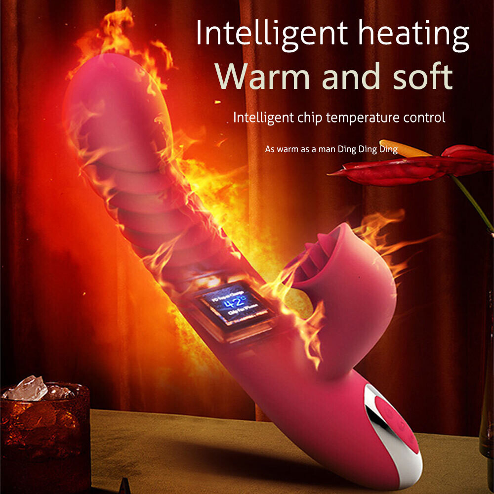 Vibrador Telescopico estimulador de clitoris calefacción 42°C