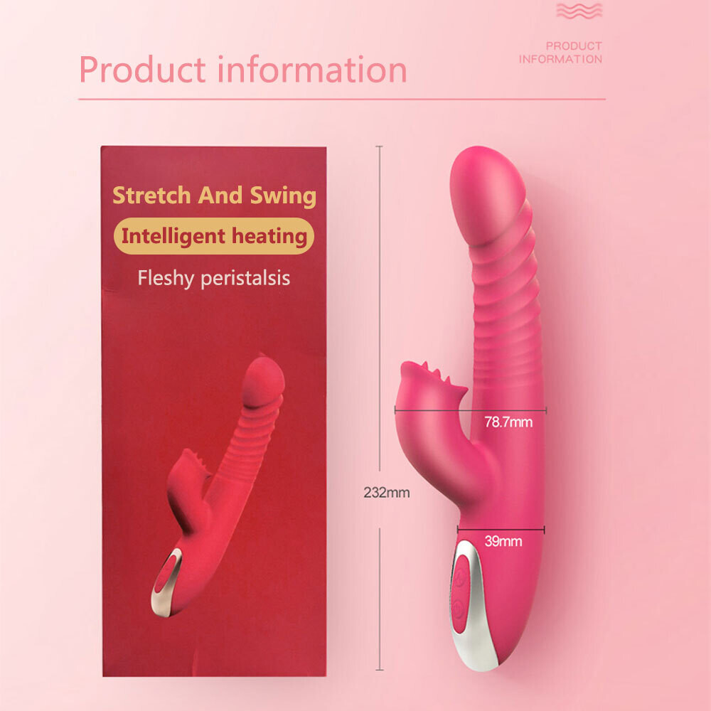 Vibrador Telescopico estimulador de clitoris calefacción 42°C