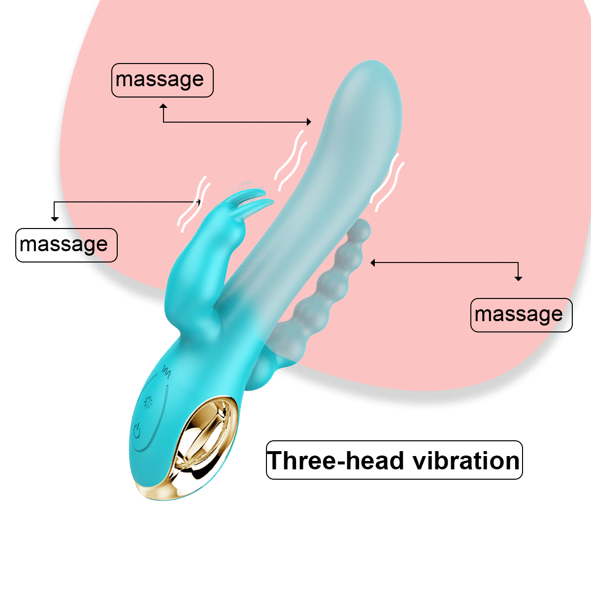 RABBIT VIBRADOR TRIPLE CELESTE