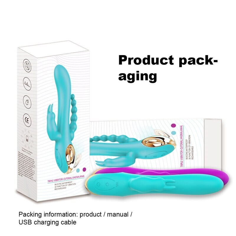 RABBIT VIBRADOR TRIPLE CELESTE