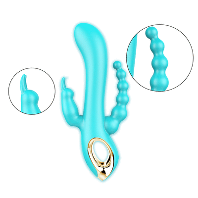 RABBIT VIBRADOR TRIPLE CELESTE