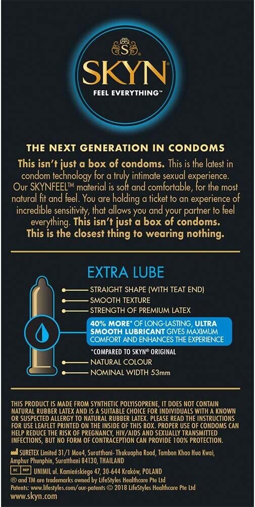 Preservativos sin látex SKYN Extra Lube