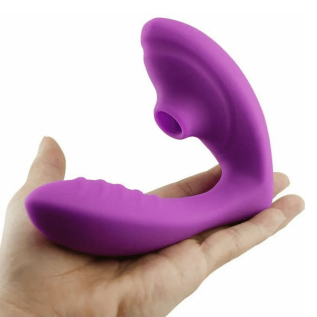 VIBRADOR CON SUCCIONADOR DE CLÍTORIS Y ESTIMULADOR DE PUNTO G