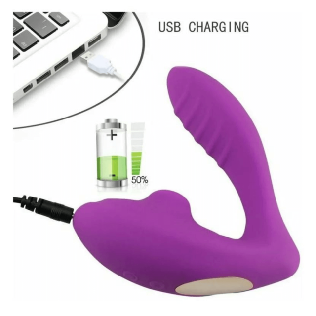 VIBRADOR CON SUCCIONADOR DE CLÍTORIS Y ESTIMULADOR DE PUNTO G