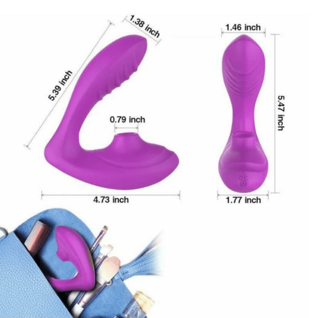 VIBRADOR CON SUCCIONADOR DE CLÍTORIS Y ESTIMULADOR DE PUNTO G