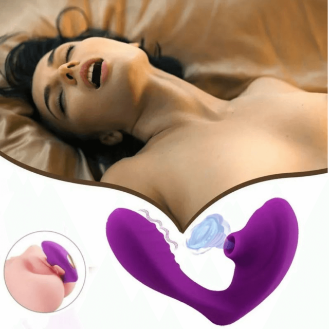VIBRADOR CON SUCCIONADOR DE CLÍTORIS Y ESTIMULADOR DE PUNTO G