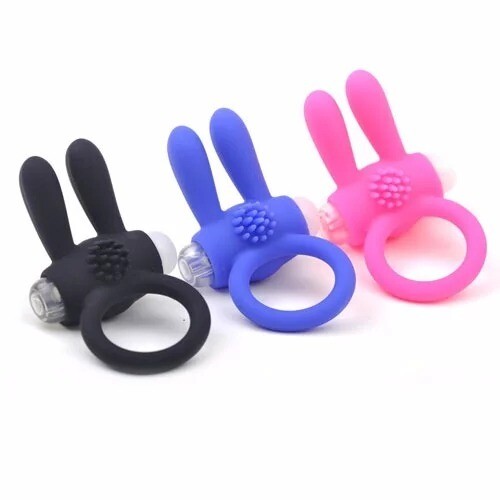 ANILLO VIBRADOR OREJAS CONEJO SILICONA