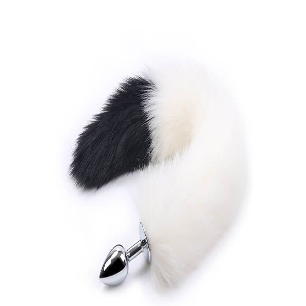 COLA DE ZORRO BLANCA CON NEGRO