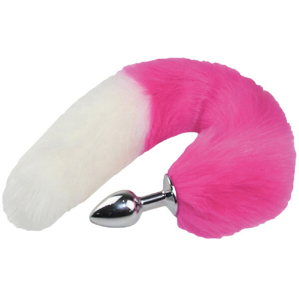 COLA DE ZORRO BLANCA CON FUCSIA 