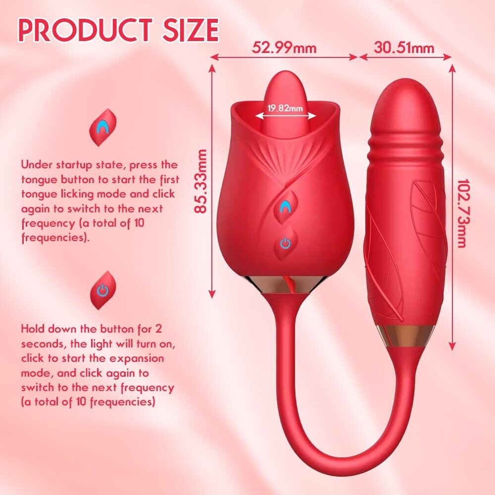 ROSITA VIBRADOR CON LENGUA TELESCOPICO