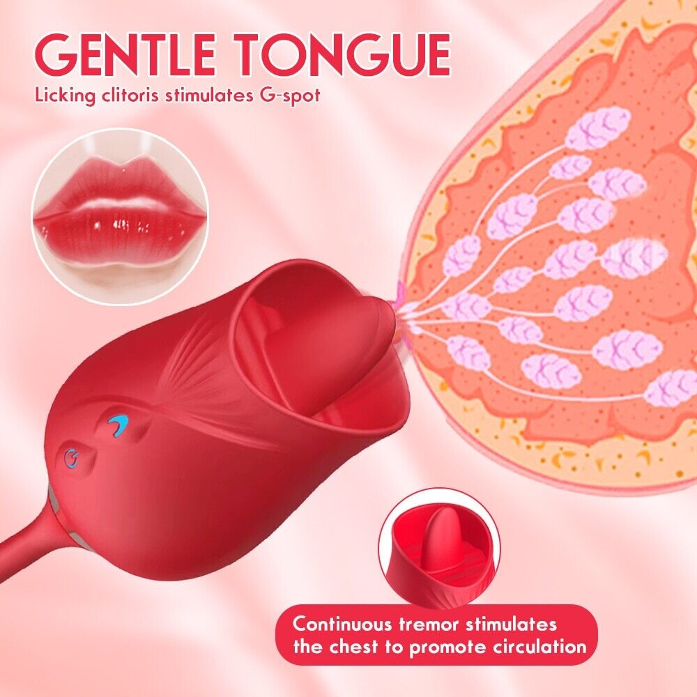 ROSITA VIBRADOR CON LENGUA TELESCOPICO