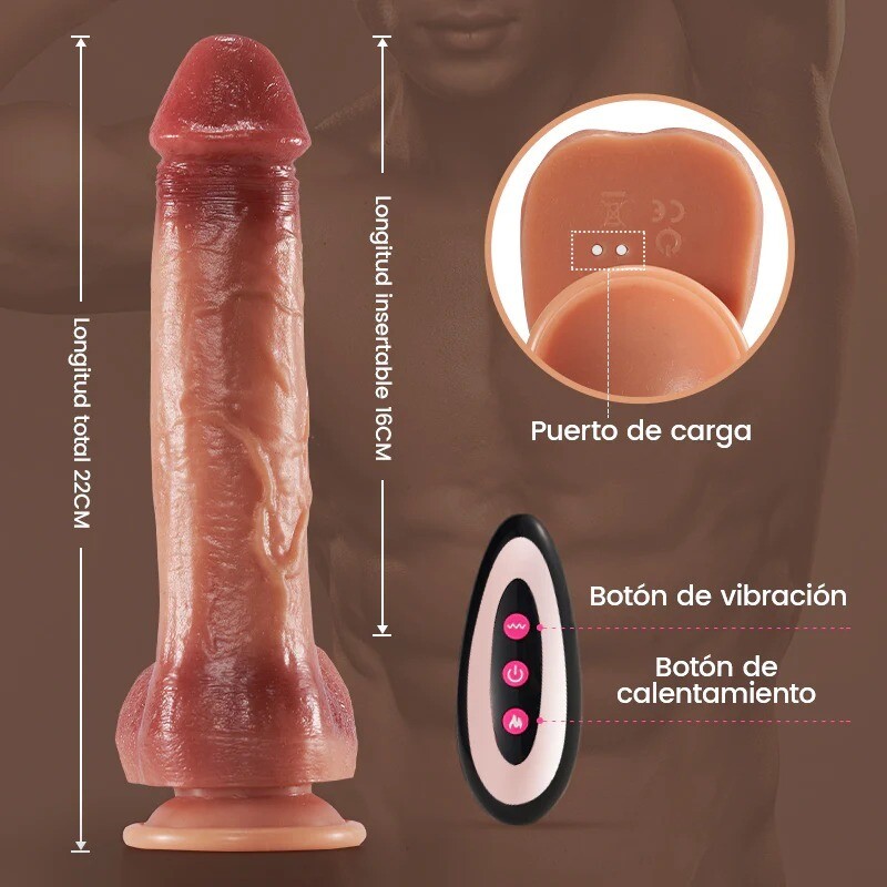Súper Dildo Consolador telescopico + calefacción