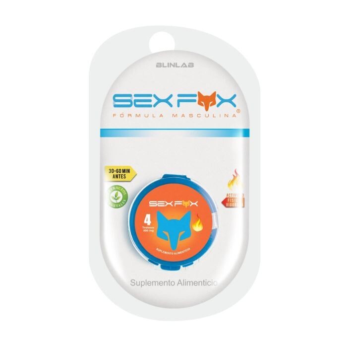 SEX FOX CON 4 TABLETAS - VIGORIZANTE MASCULINO