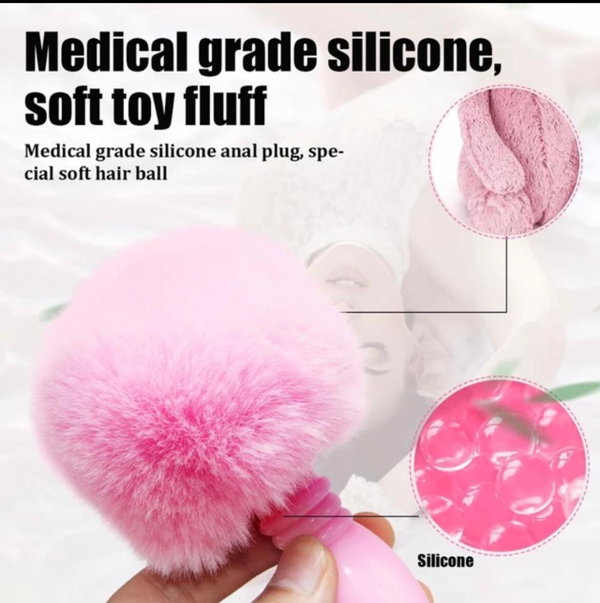 PLUG  DE SILICONA COLITA DE CONEJO