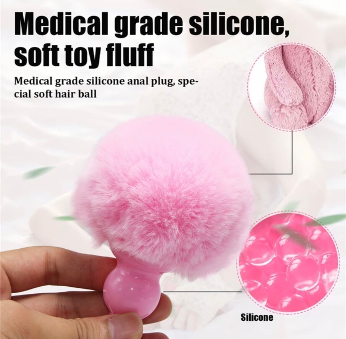 PLUG  DE SILICONA COLITA DE CONEJO