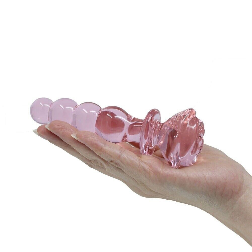 CONSOLADOR CON BOLITAS DE CRISTAL ROSA