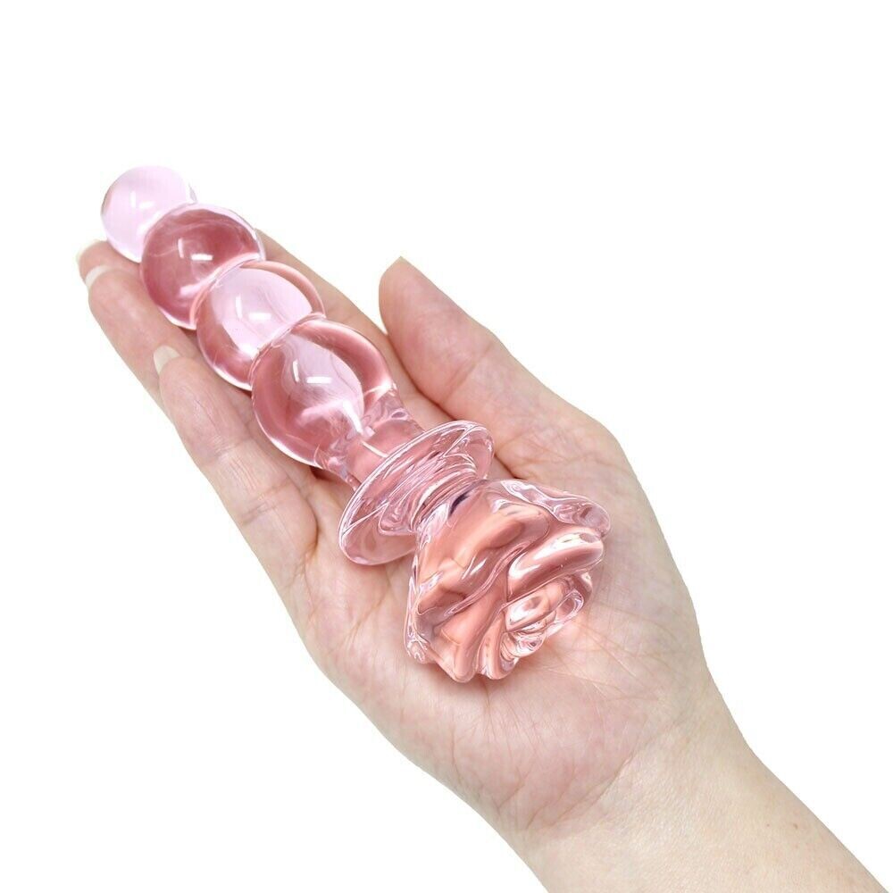 CONSOLADOR CON BOLITAS DE CRISTAL ROSA