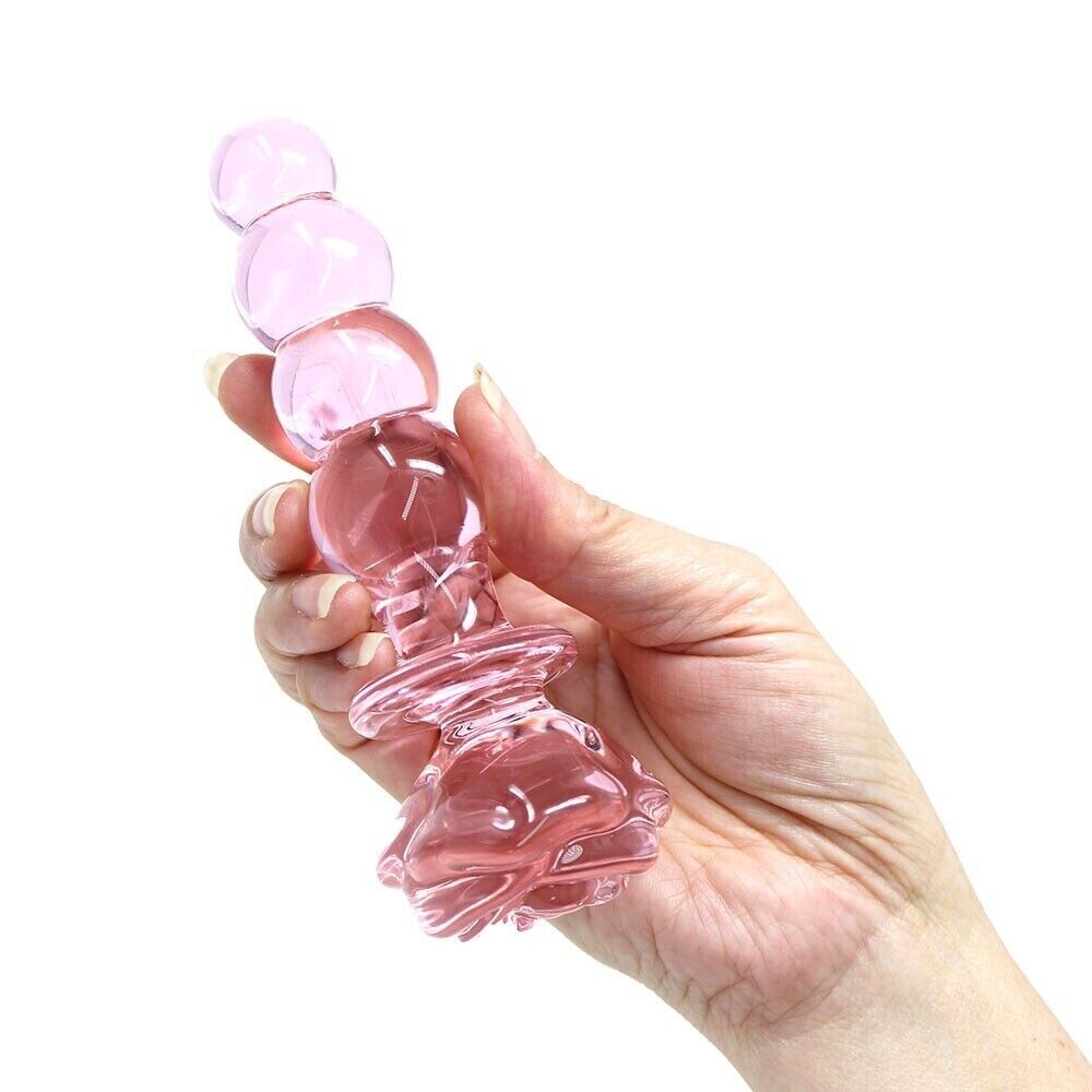CONSOLADOR CON BOLITAS DE CRISTAL ROSA