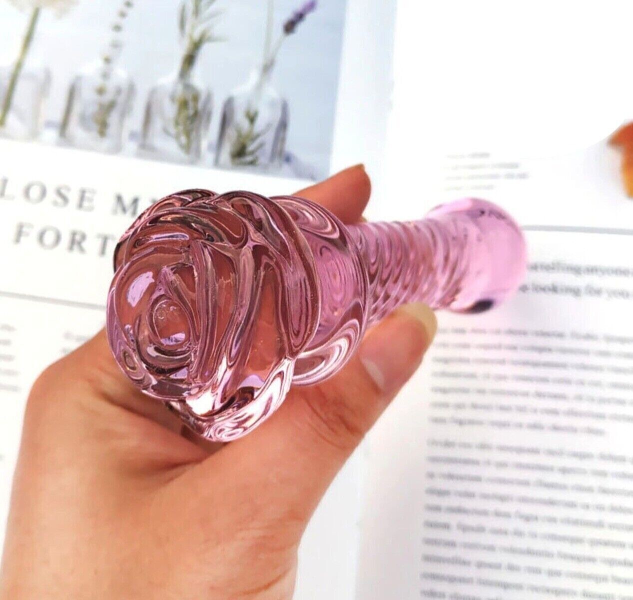 CONSOLADOR TEXTURIZADO DE CRISTAL ROSA