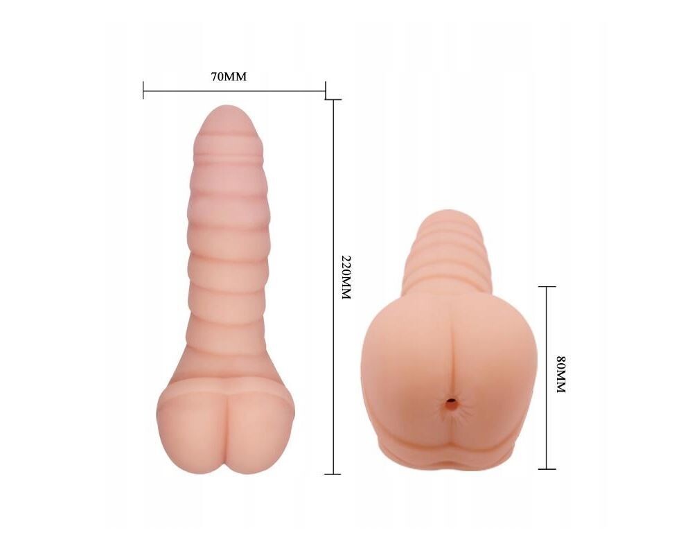 Funda para el pene Crazy Bull TPR nude 3 EN 1
